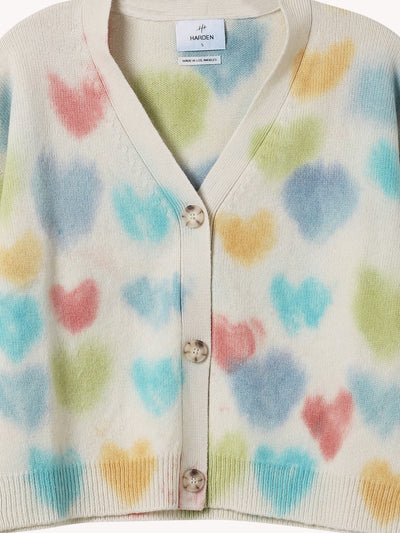 Hearts Dye Crop Cardigan
