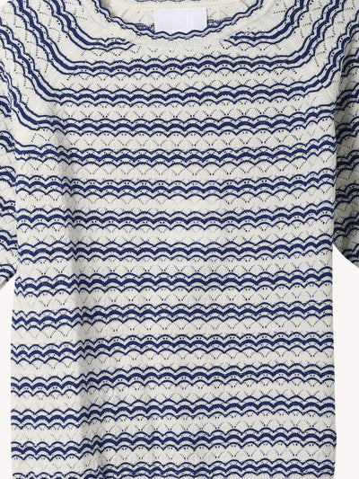 Pointelle Knit Elbow Top