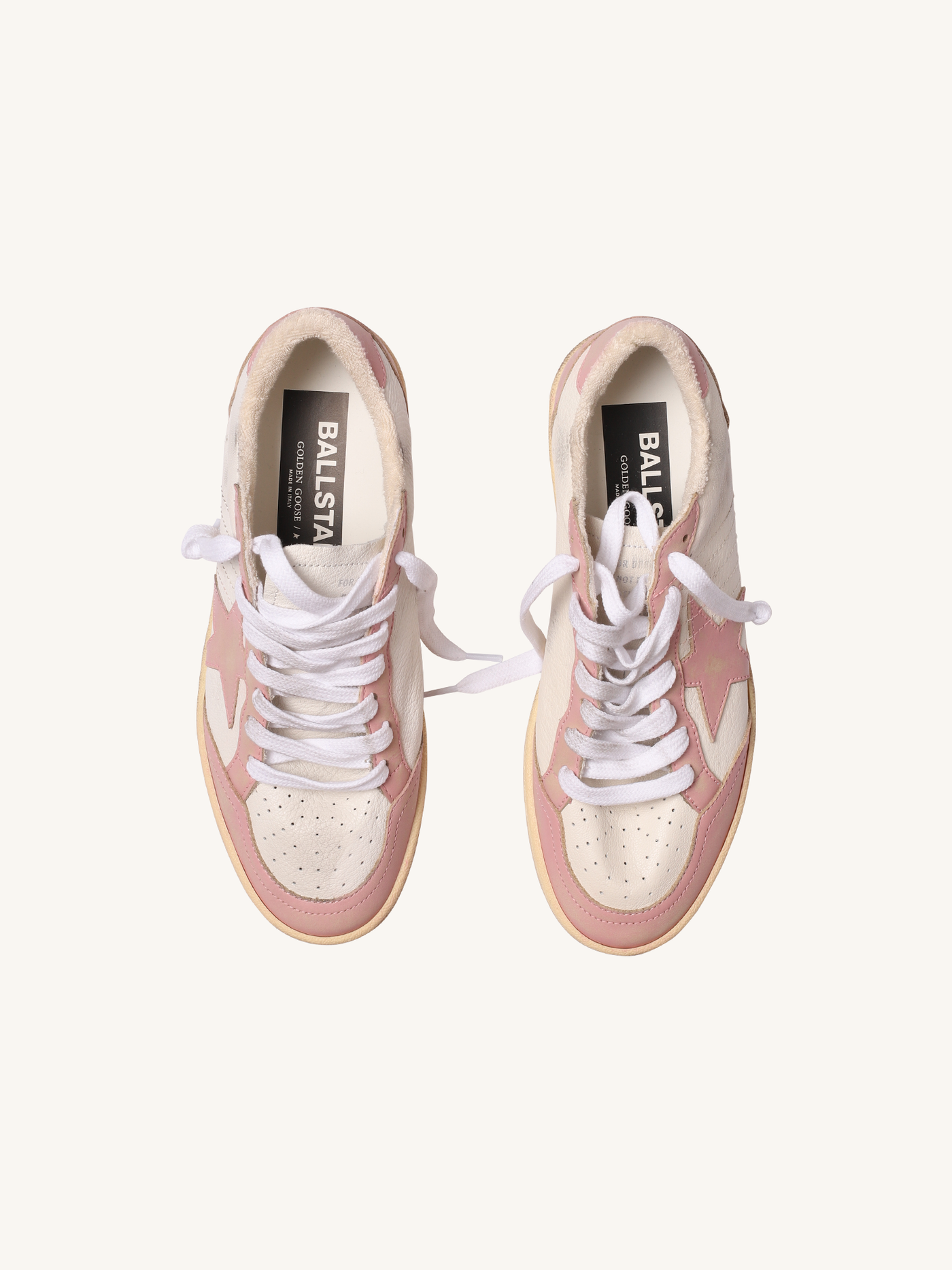 Ballstar Sneaker in White & Pink