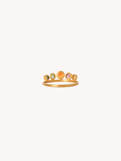 MULTICOLORED CROWN RING