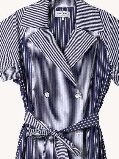 Anna Midi Short Sleeve Stripe Dress