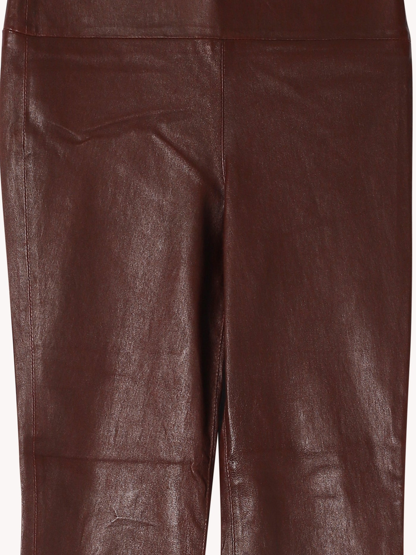 Crop Flare Leather Legging in Pinot