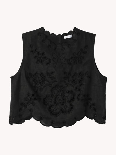 Celestial Garden Top in Black