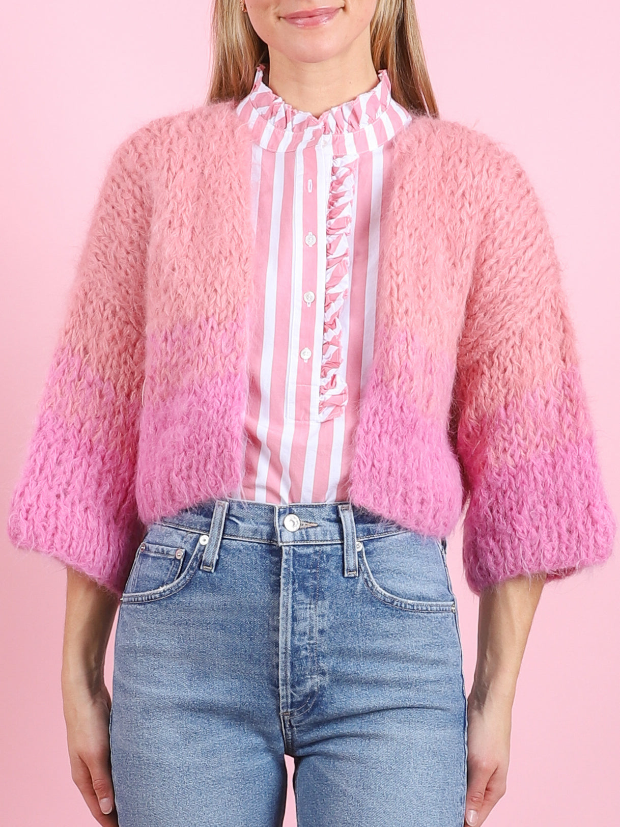 Shaggy Alpaca Gradient Cardi