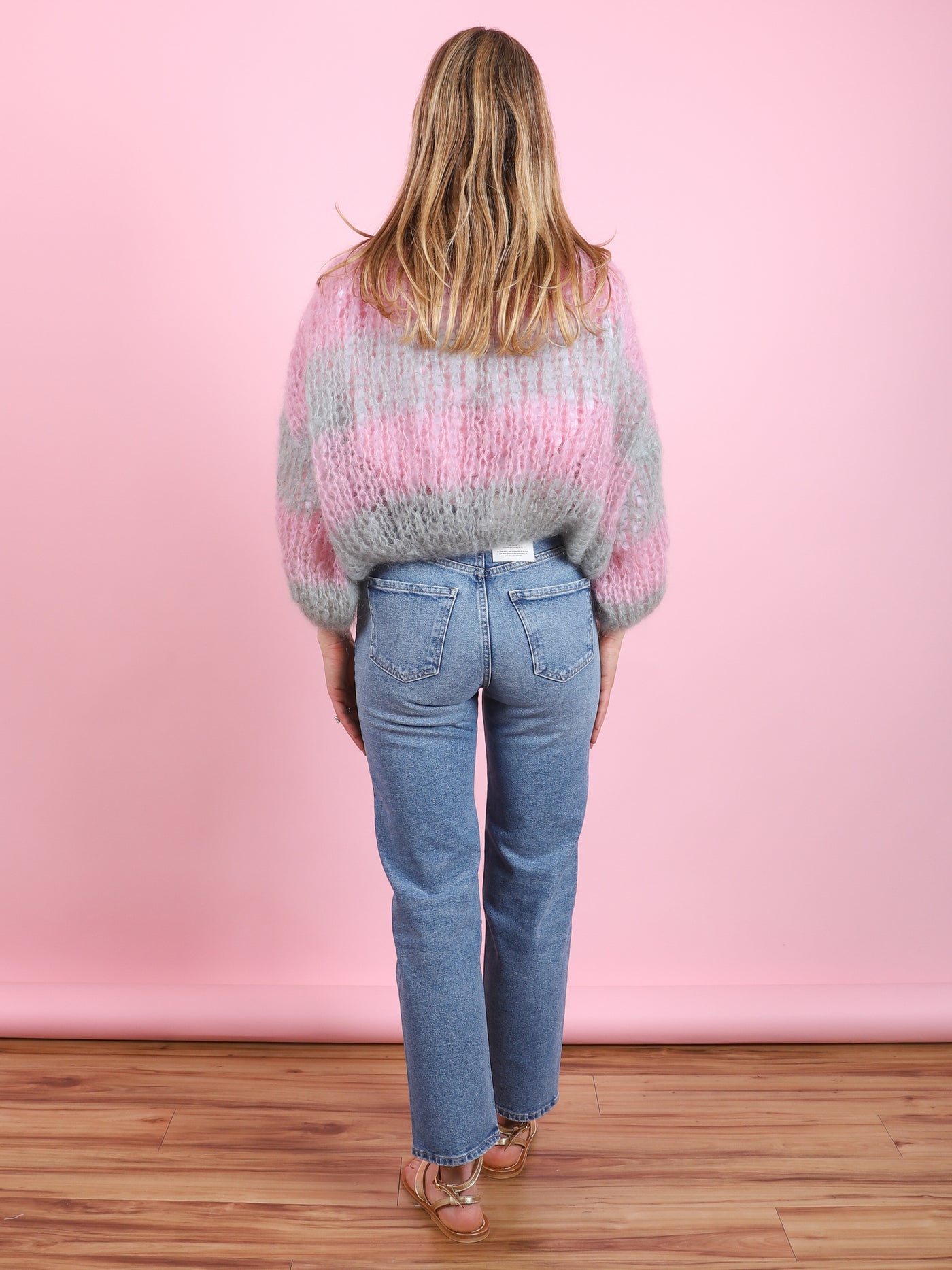 Green & Rose Mohair Bomber Cardigan