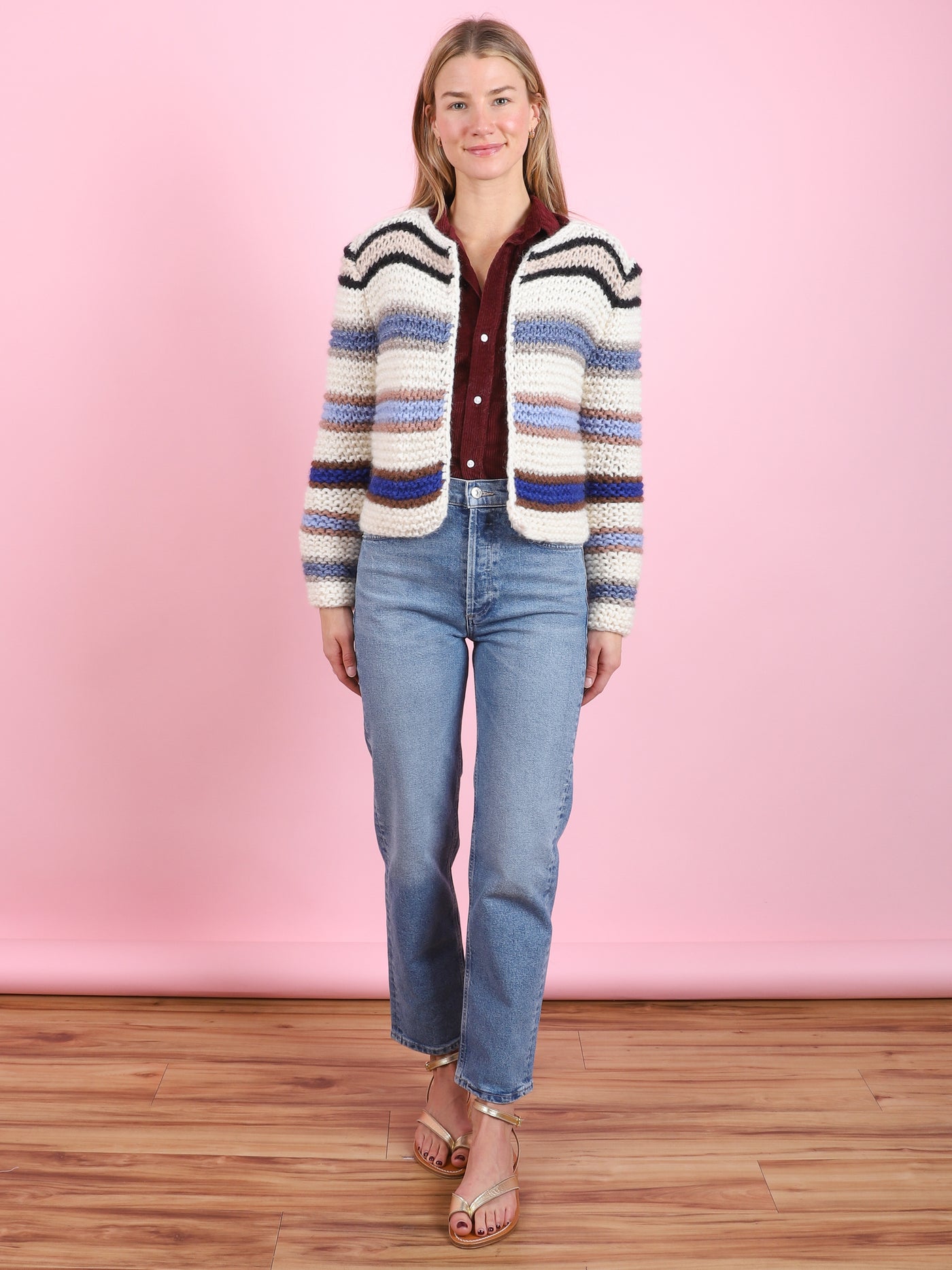 Light Alpaca Striped Jacket