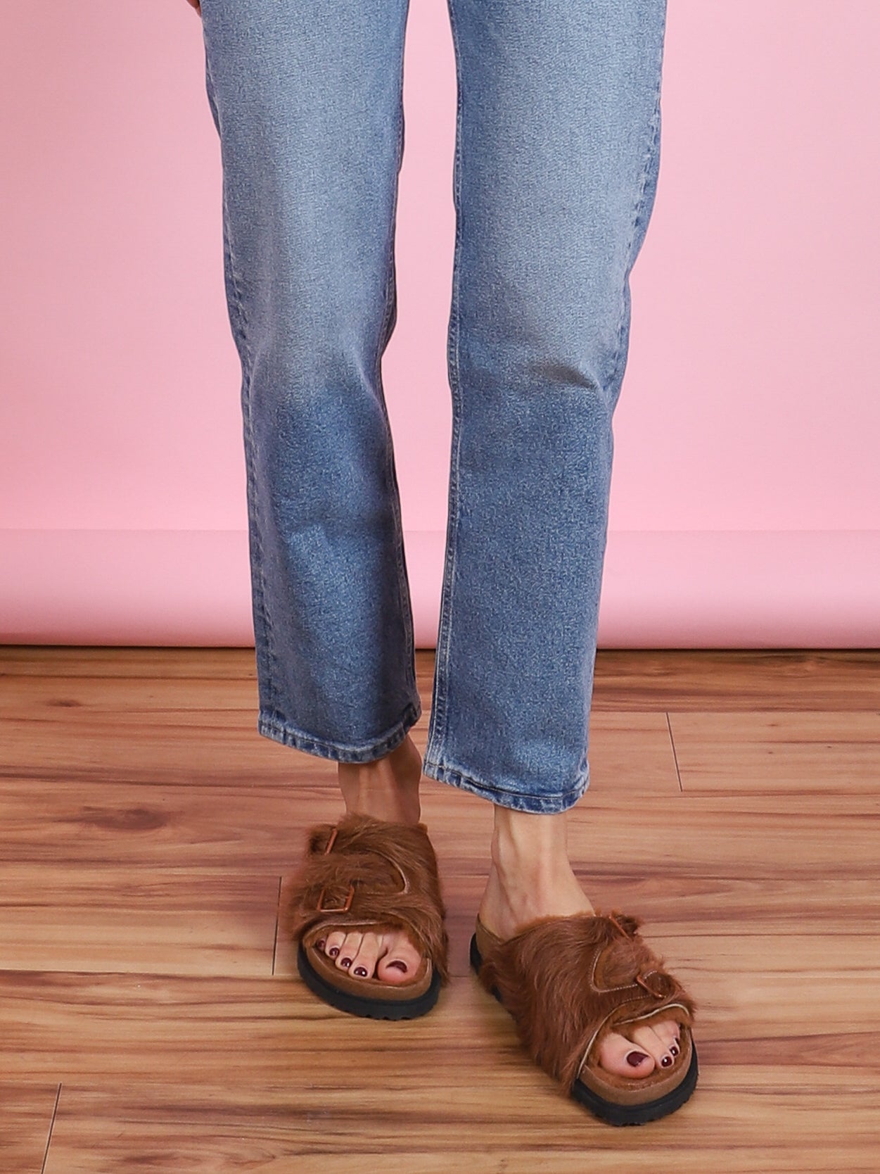 Zurich Pony Shearling Sandal