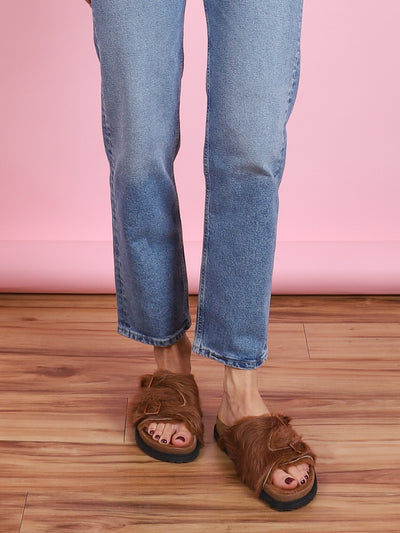 Zurich Pony Shearling Sandal