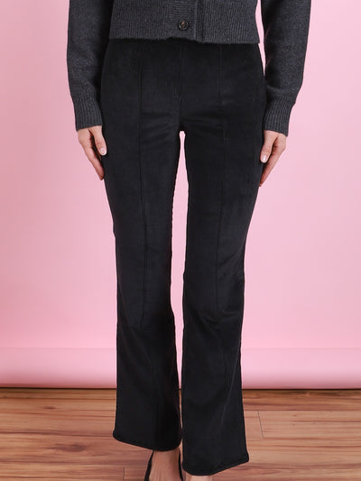 Ankle Flare Corduroy Legging in Black