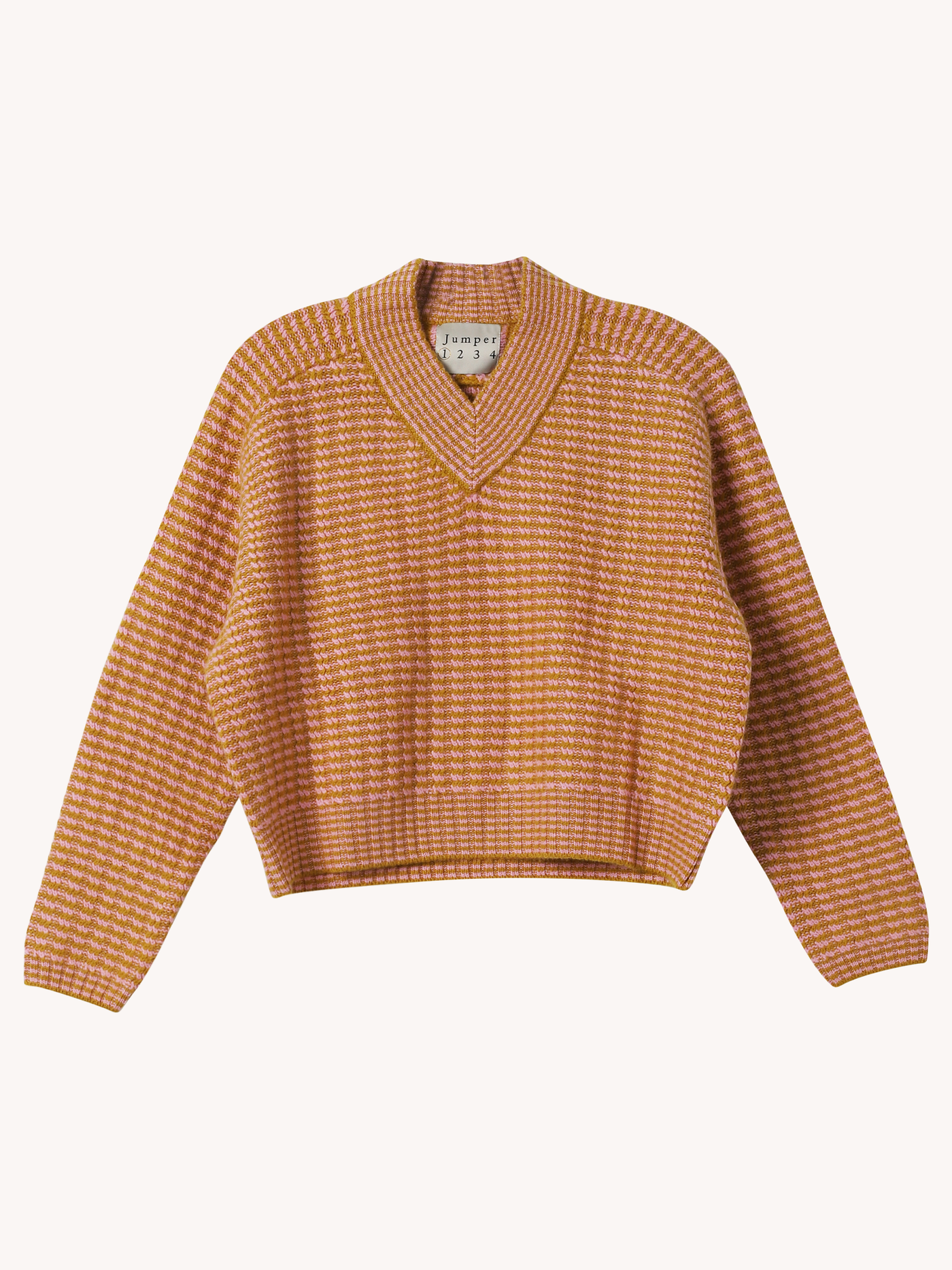 Cropped Rickrack V-Neck Sweater