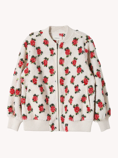 Zip Front Plush Bomber