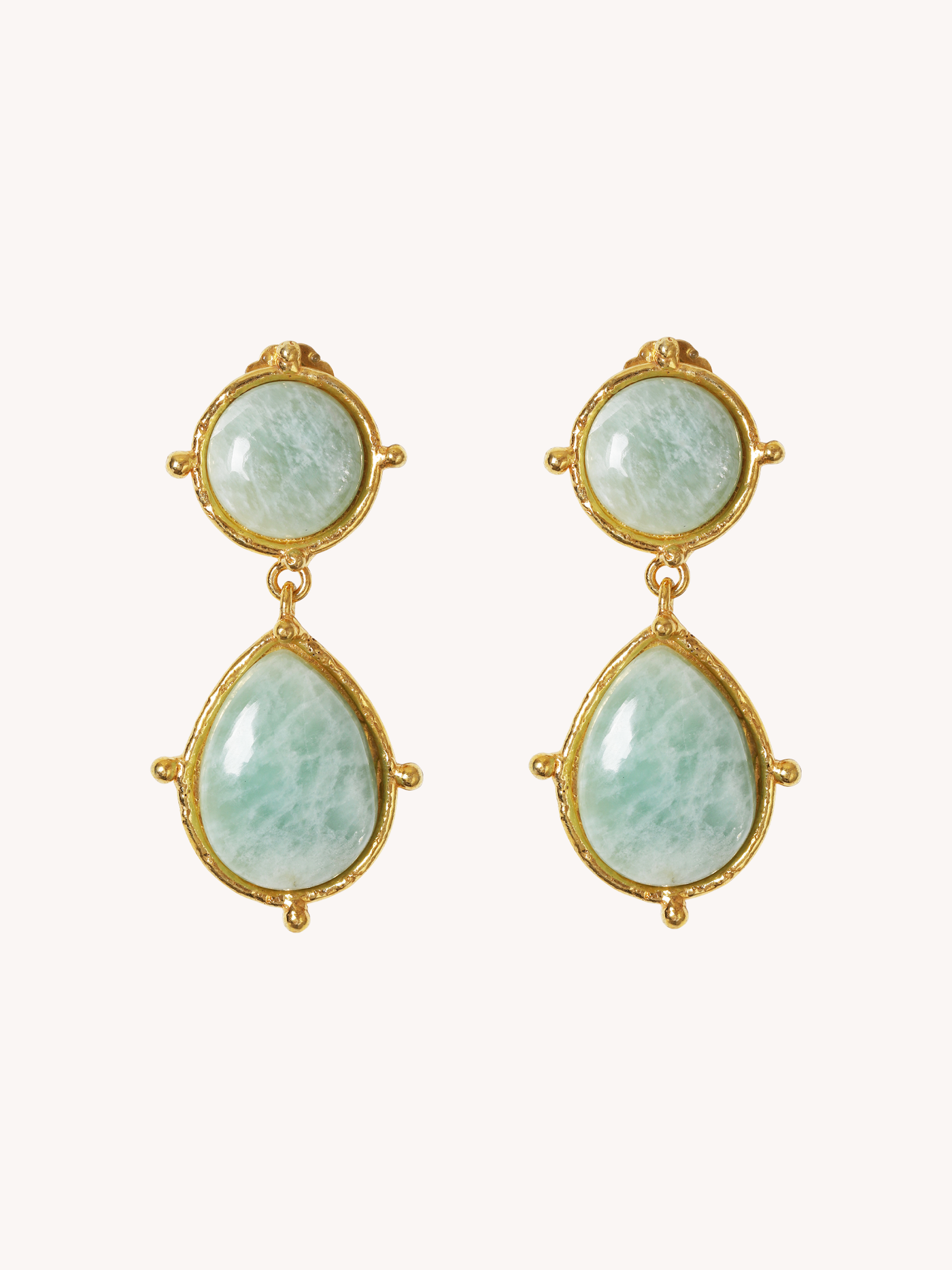 2 Pierres Dots Earrings in Amazonite