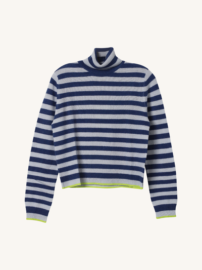 Stripe Roll Collar Sweater