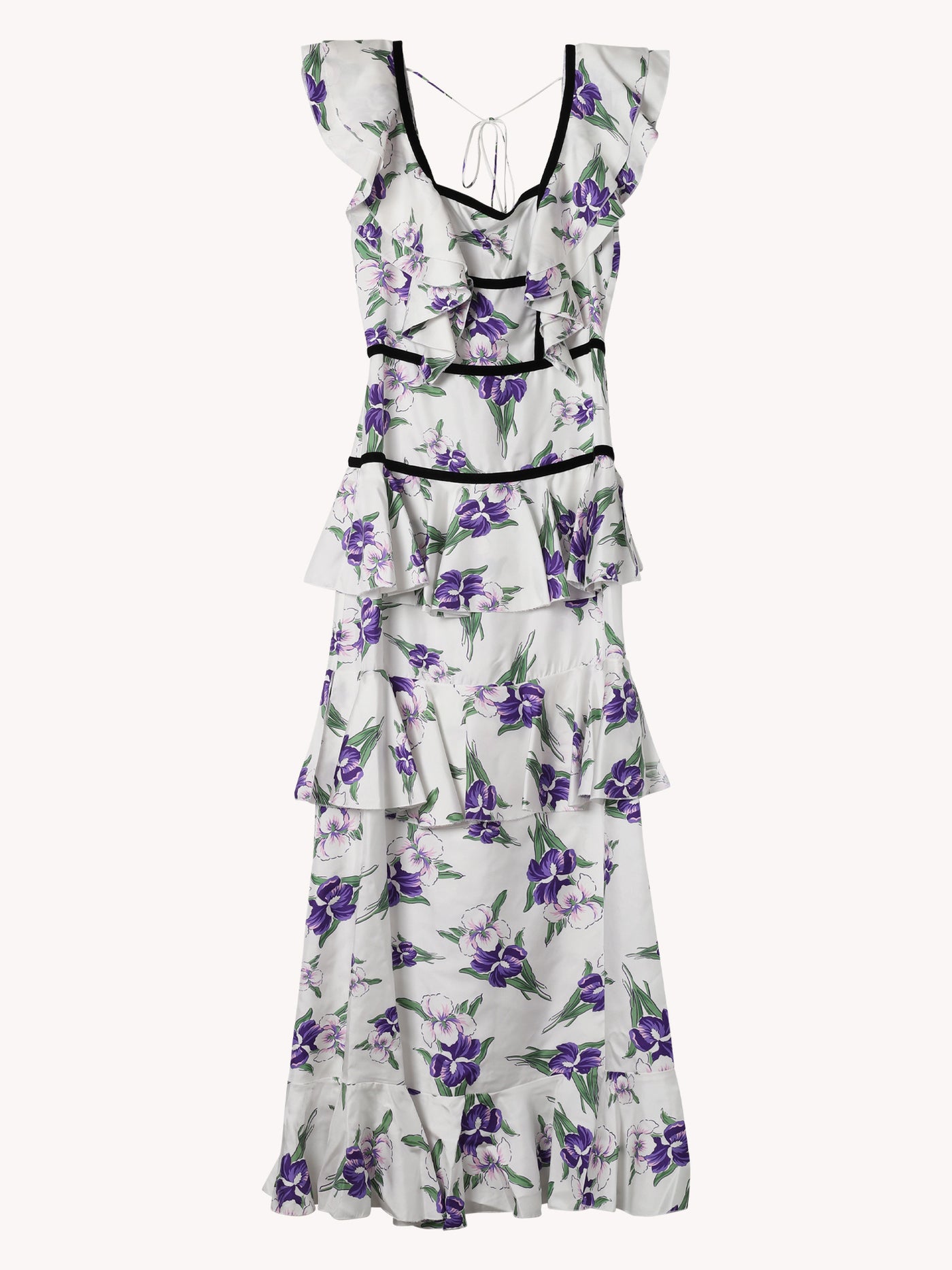 Velvet Detail Twill Dress