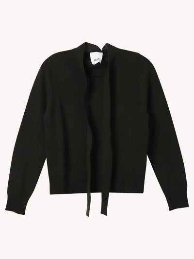 TIE NECK LONG SLEEVE SWEATER