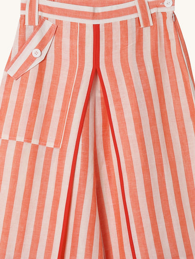 Stripe Front Pleat Trousers
