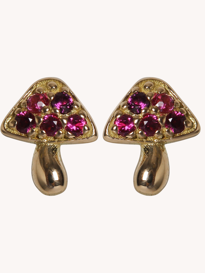 Tiny Mushroom Stud Earrings