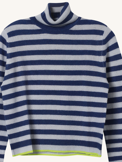 Stripe Roll Collar Sweater