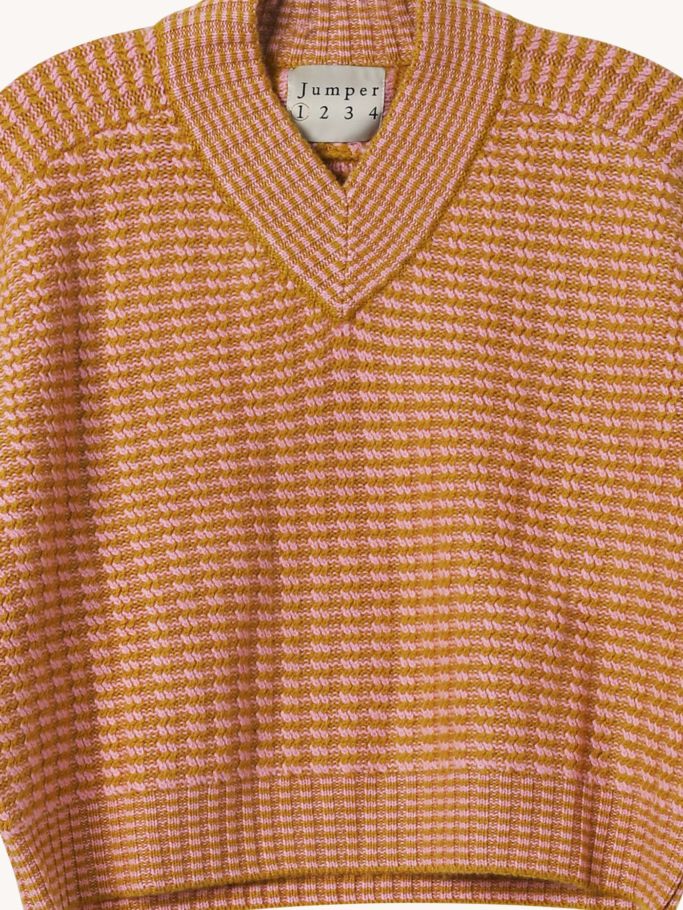 Cropped Rickrack V-Neck Sweater