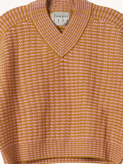 Cropped Rickrack V-Neck Sweater