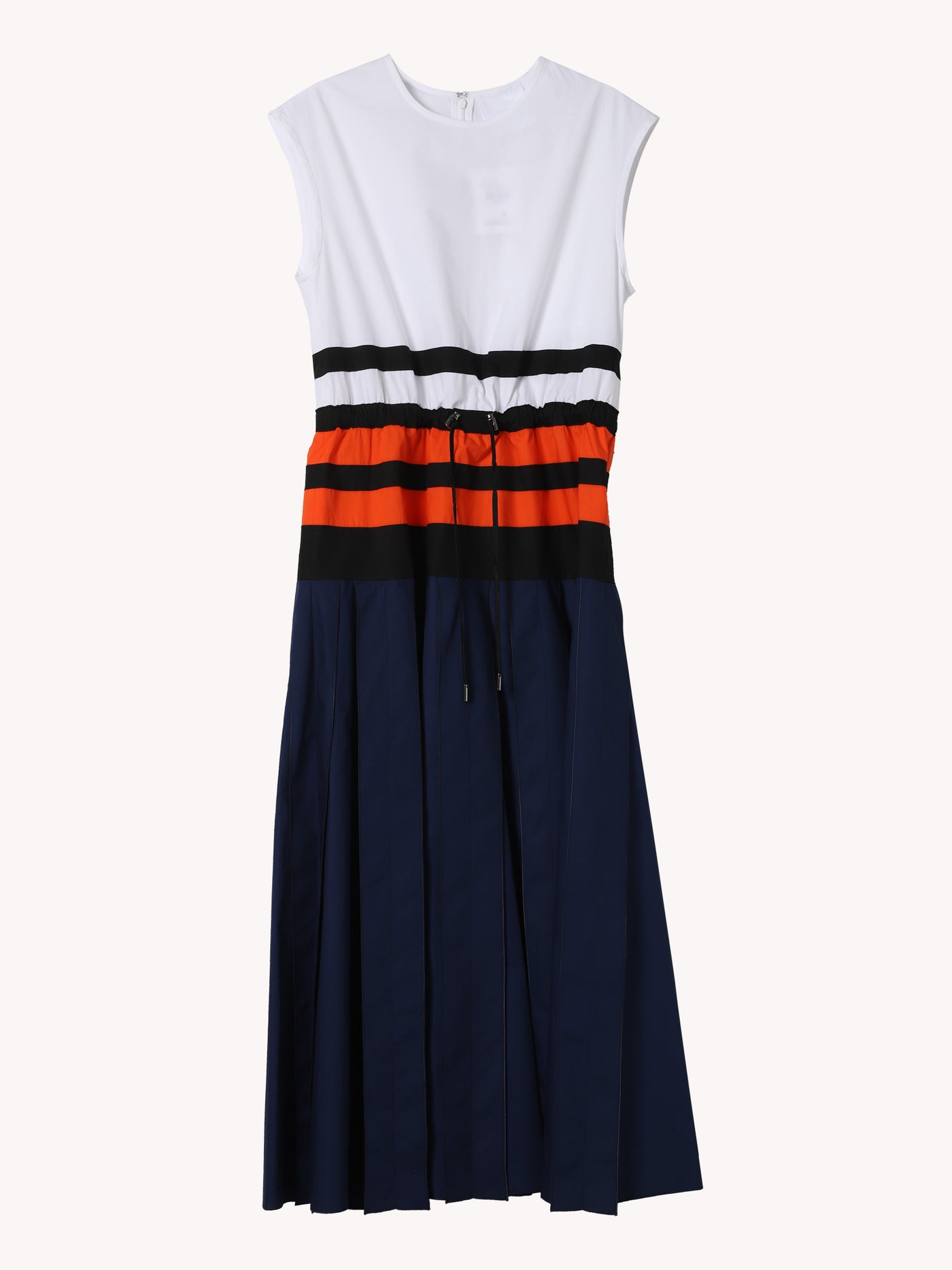 SLEEVELESS ORANGE STRIPE DRESS