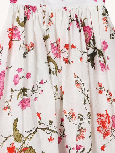Volume Floral Midi Skirt