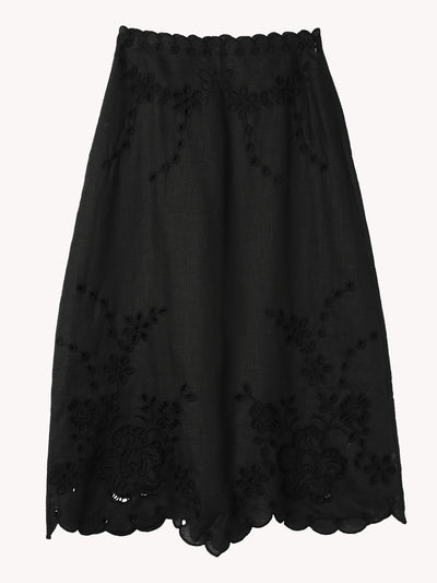 Celestial Garden Skirt in Black