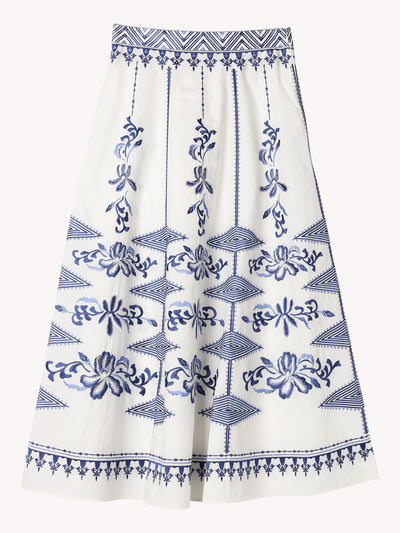 Camille 2 Iris Embroidered Skirt