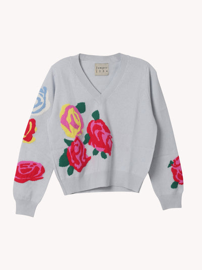 Flower Vee Sweater