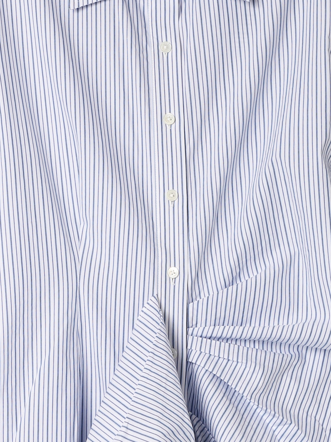 Gathered Ruffle Shirt Dress in Blue