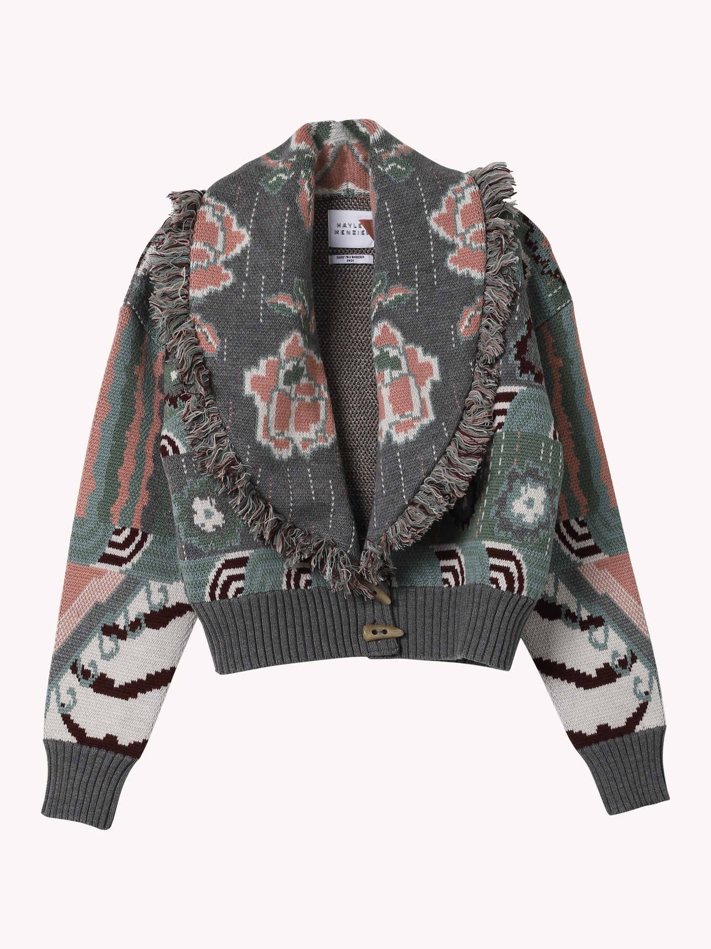 JACQUARD BOMBER CARDIGAN