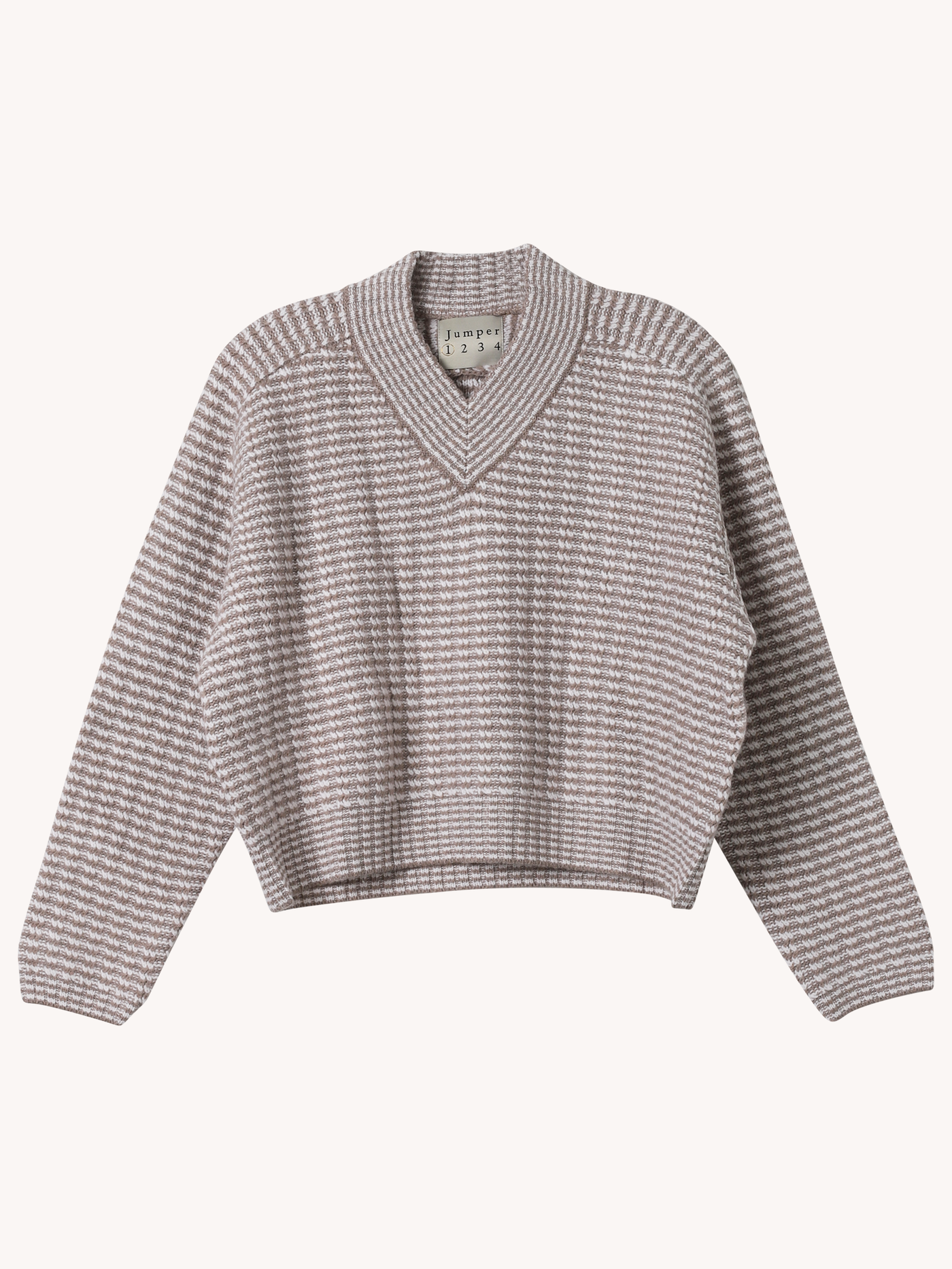 Cropped Rickrack V-Neck Sweater
