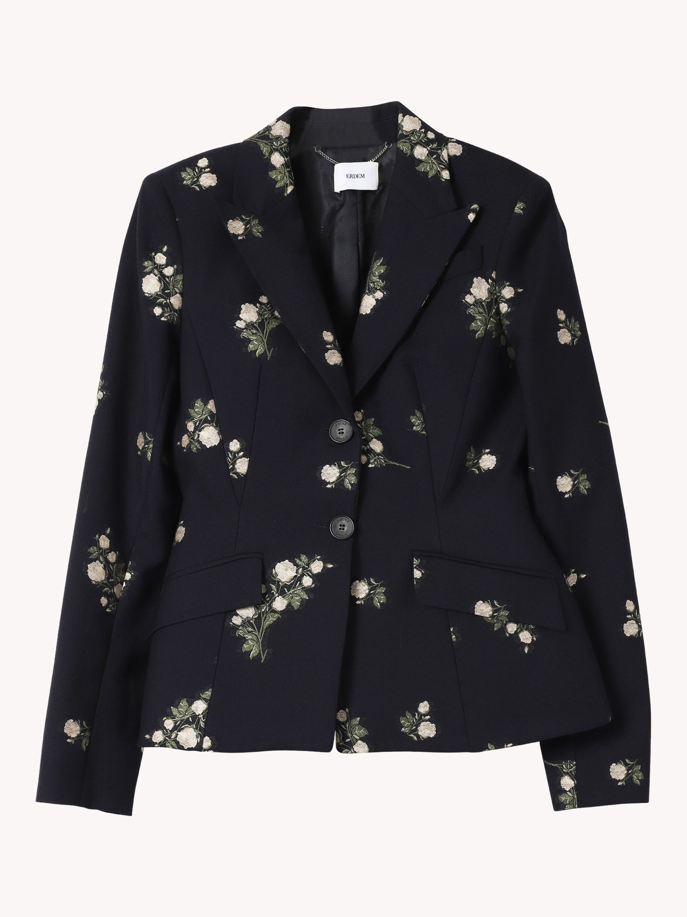 Fitted Floral Jacquard Blazer