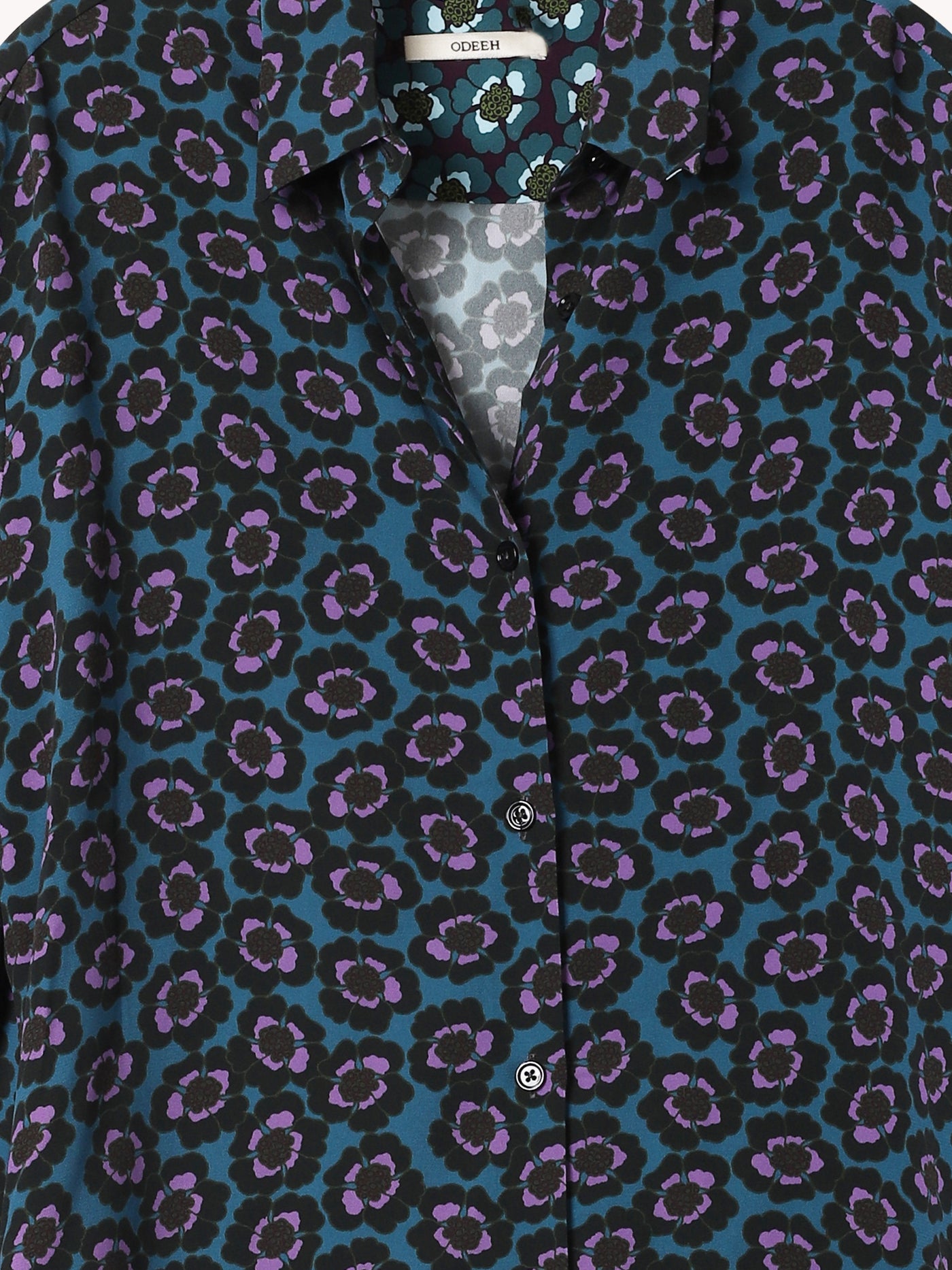FLORAL SILK SHIRT DRESS