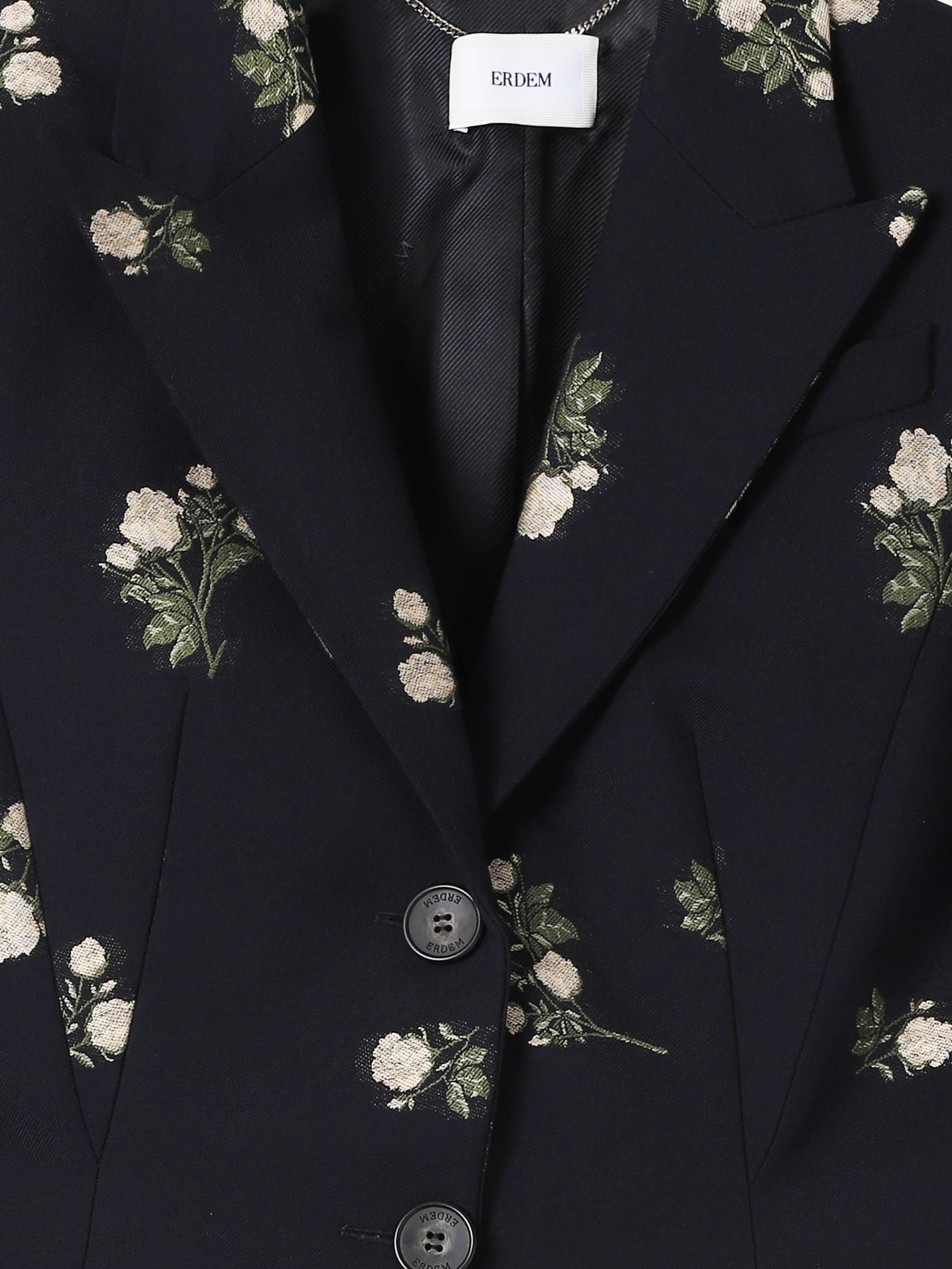 Fitted Floral Jacquard Blazer