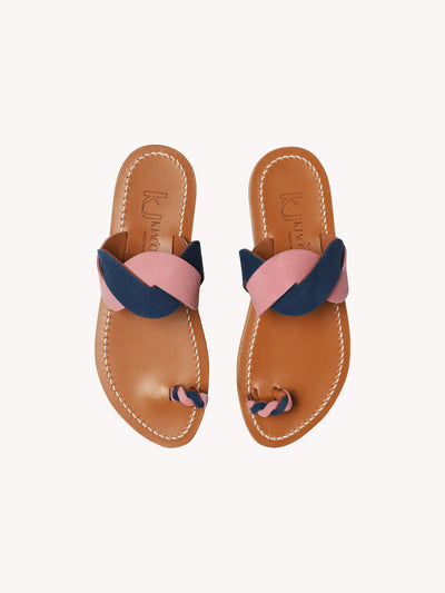 Mandarin Sandal in Petal & Blue