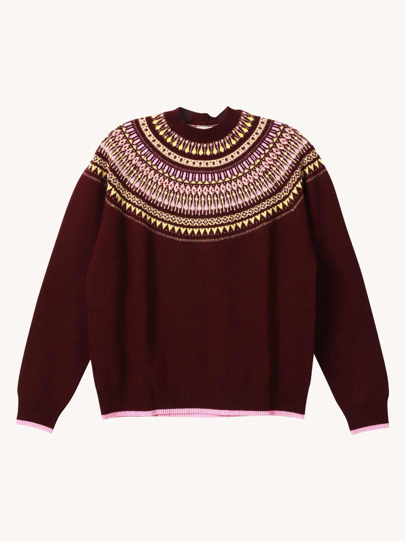 Fair Isle Yoke Crew Sweater