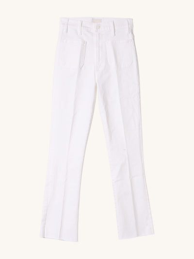The Hustler Patch Pocket Ankle Jean in White