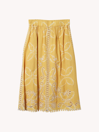 Liat Embroidered Skirt in Yellow