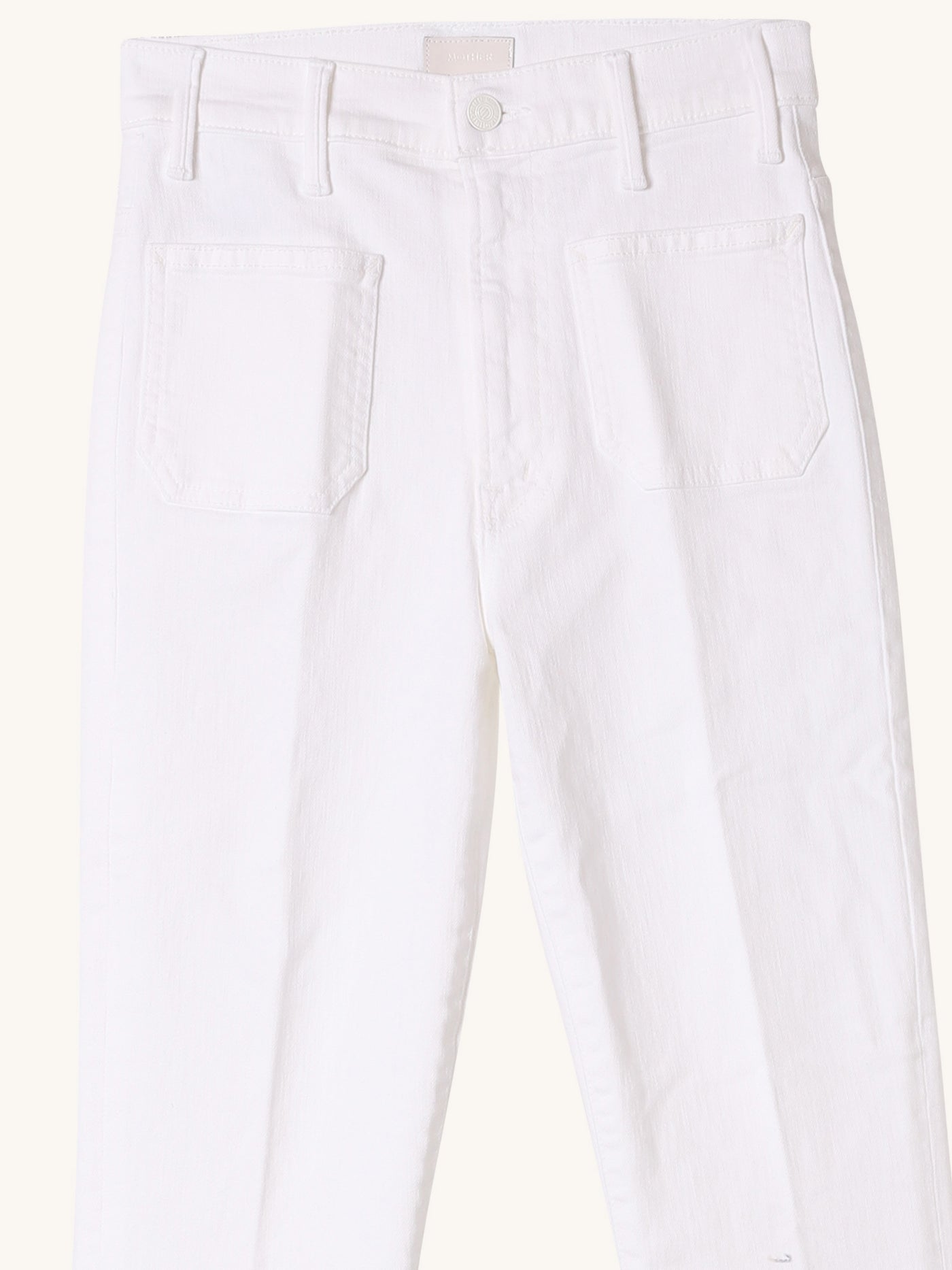 The Hustler Patch Pocket Ankle Jean in White