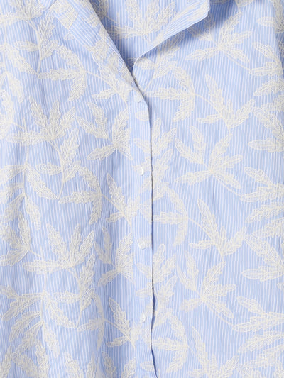 Embroidered Stripe Shirt