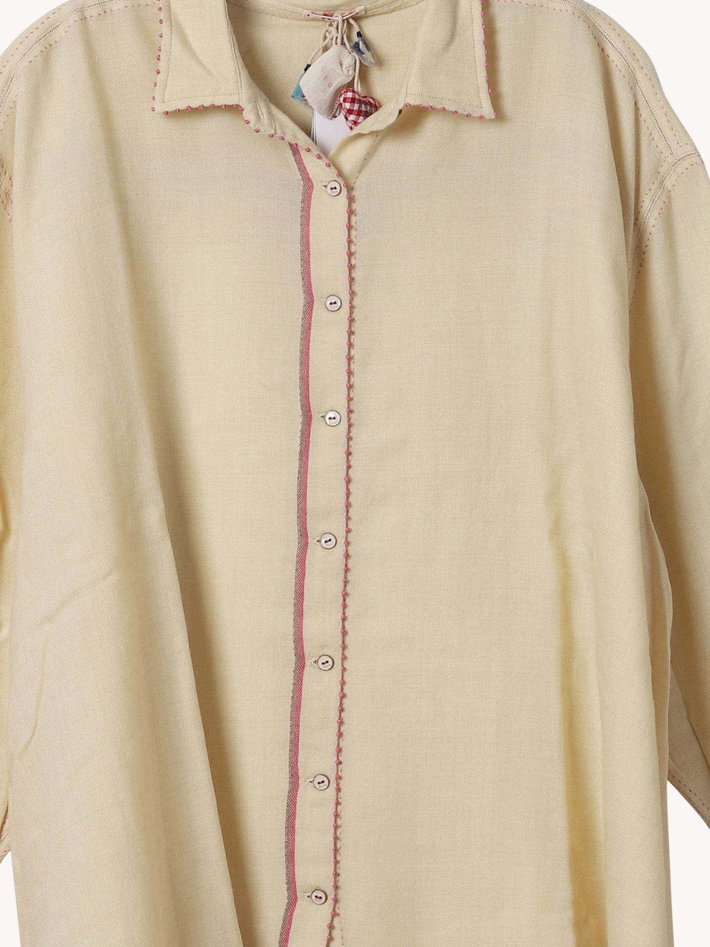 Dot Trim Blouse in Cream