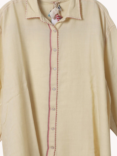 Dot Trim Blouse in Cream