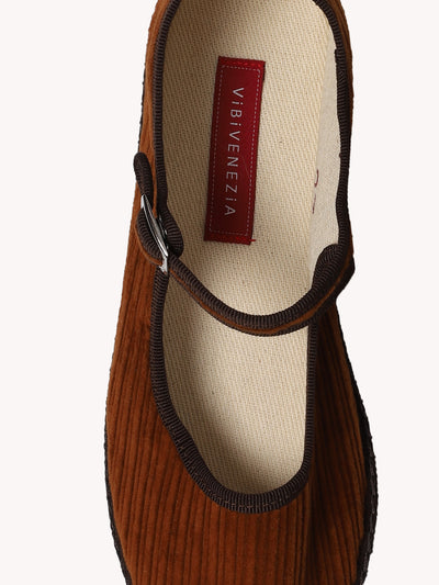 VELVET CORDUROY MARY JANE FURLANA FLAT