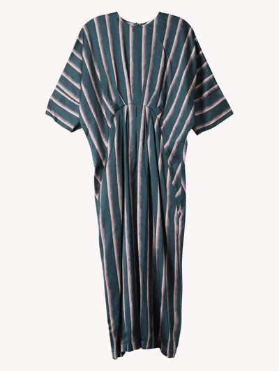 STRIPE PRINT SHORT SLEEVE DRESS