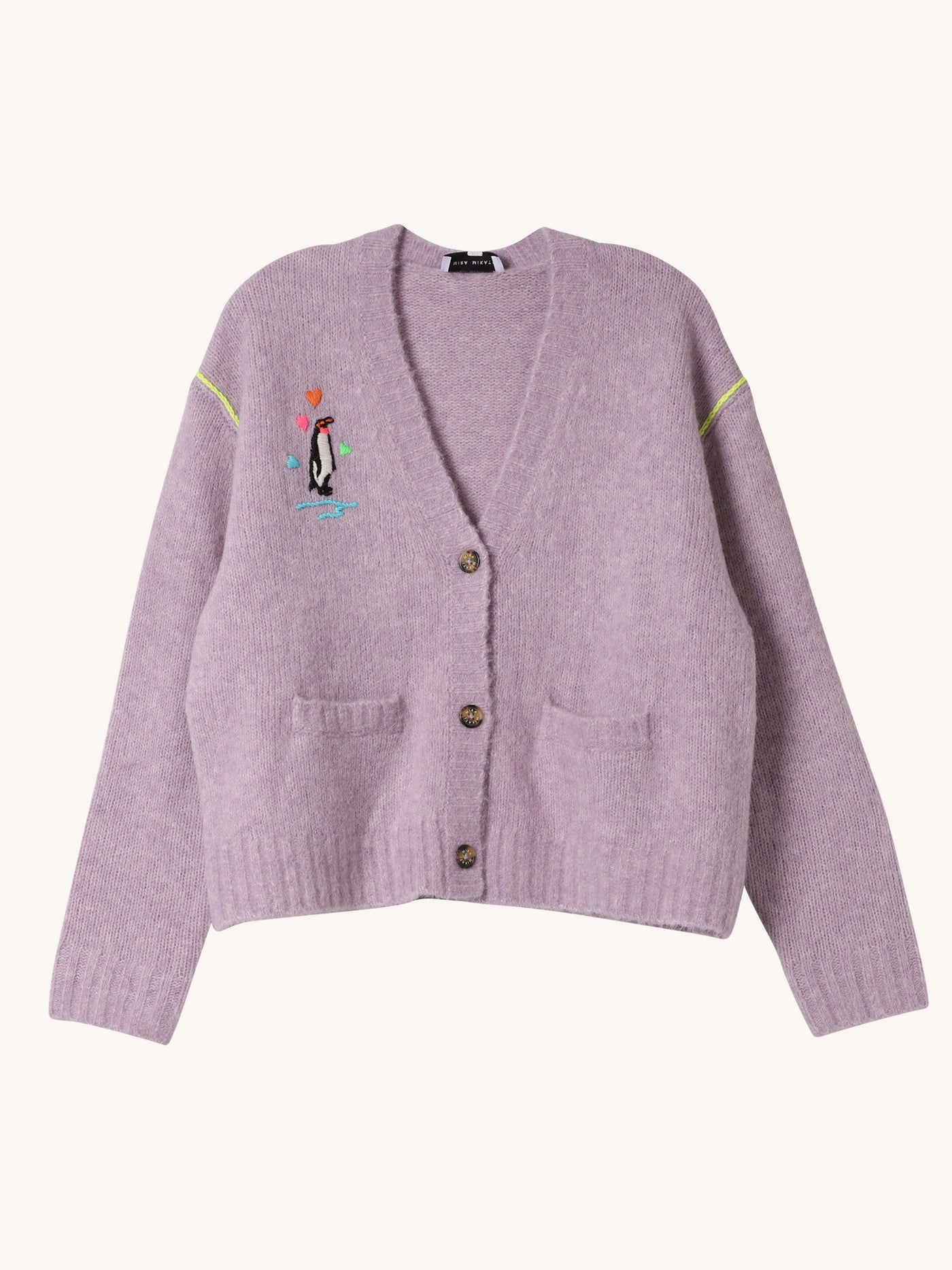 Embroidered Penguin Cardigan