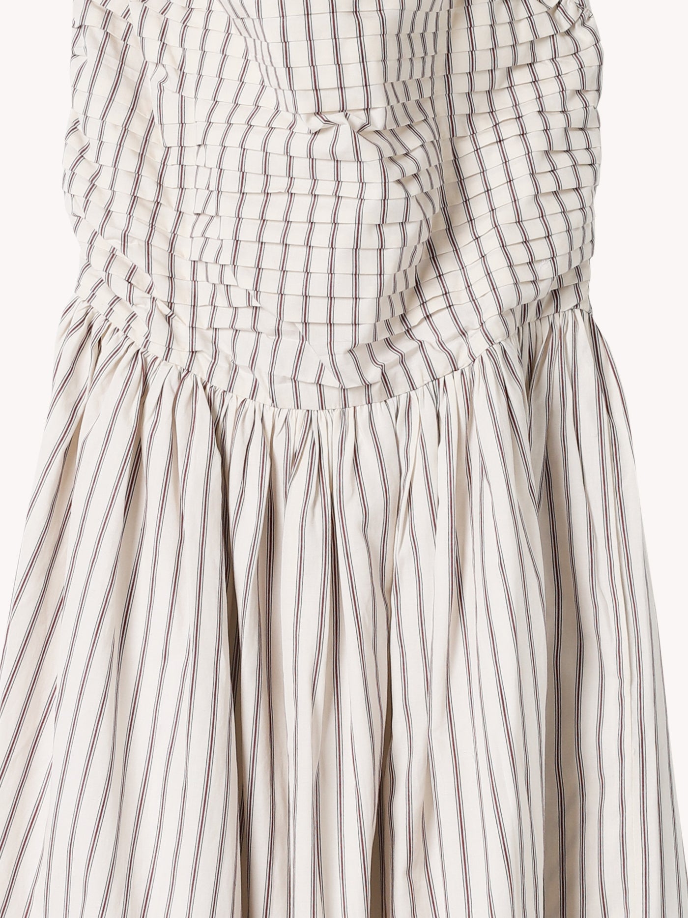 LEIA BURGUNDY STRIPED RUCHED HALTER DRESS