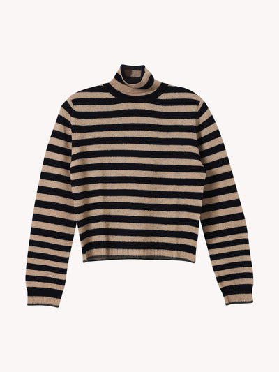 Little Stripe Roll Collar Sweater