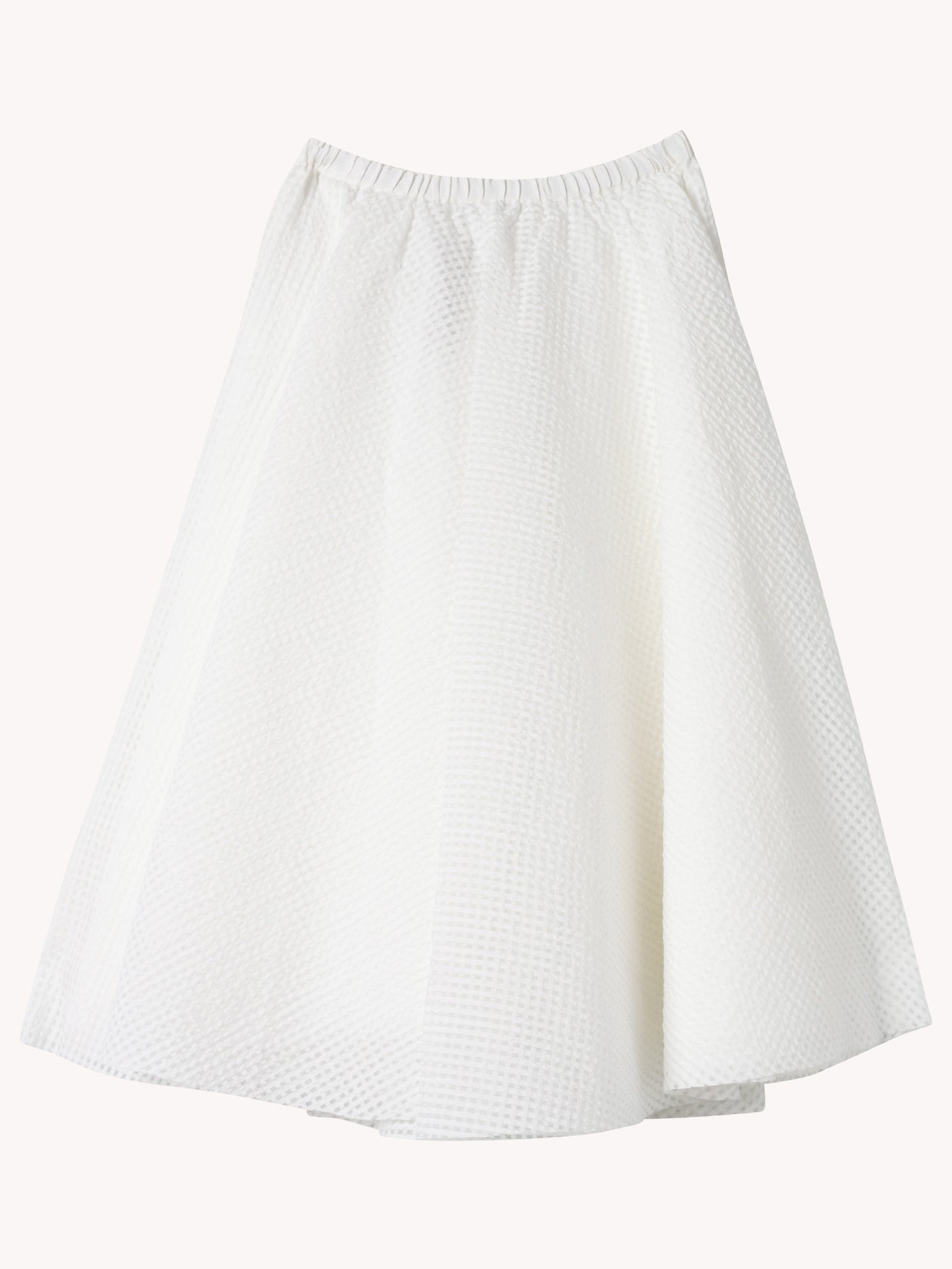 COTTON BLEND GRID SKIRT