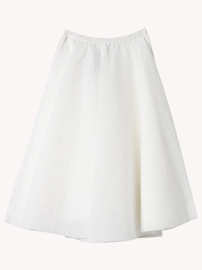 COTTON BLEND GRID SKIRT